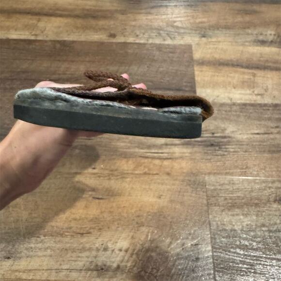 Kino Brown Leather Lace-Up Slip-On Sandals Slides Size 9 Boho Made in Key West - Picture 9 of 11